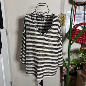 Free People Spells Trouble Striped Sweater L